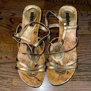 Gold sandals size 8